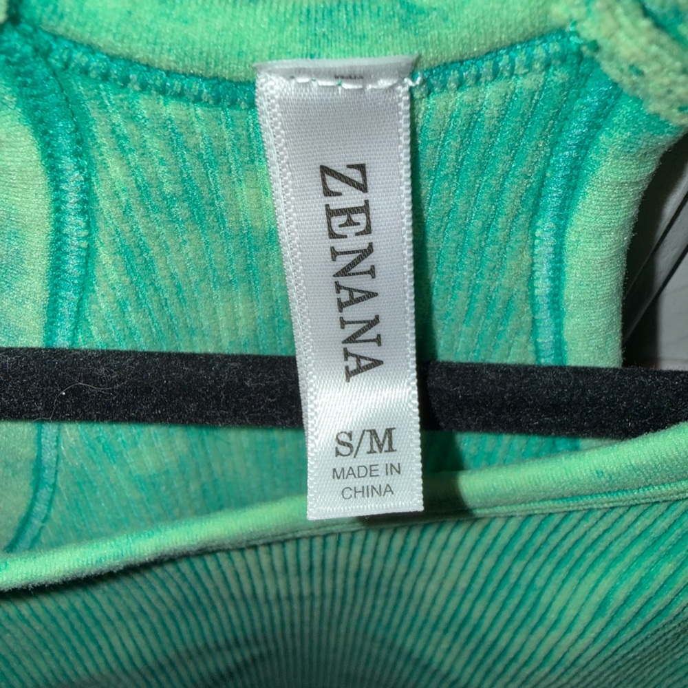 Zenana Green Ribbed Racerback Cropped Tank - Picture 3 of 3